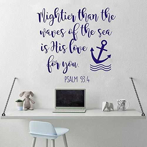 Vinilo decorativo pared versículo bíblico 55x58 cm azul miniatura 3