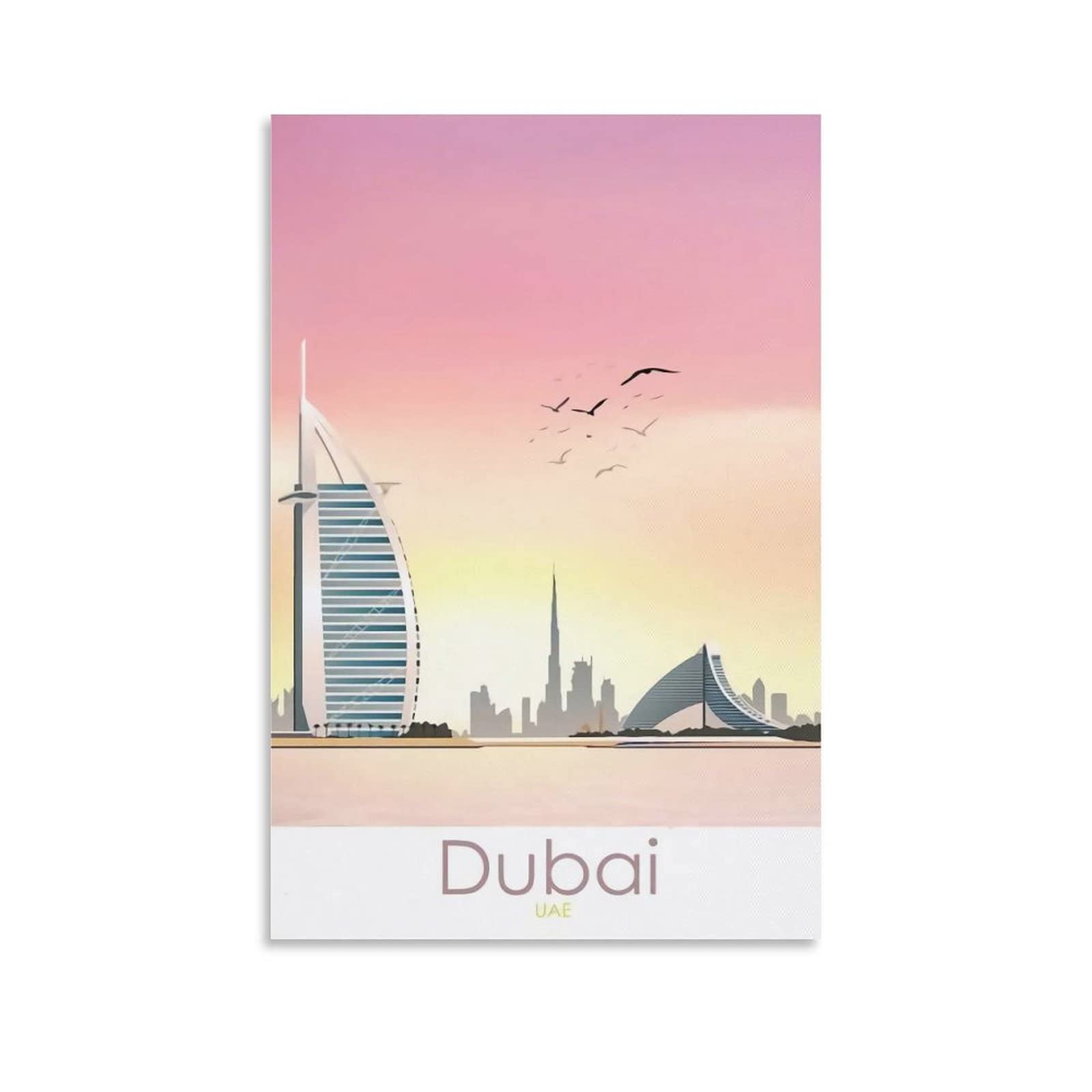 Kziwq T307 Metal Tin Sign Dubai Building Retro Decor Art Sign Home Kitchen Bar Cafe Club Cave Wall Decor Vintage Travel Sign 15X30cm
