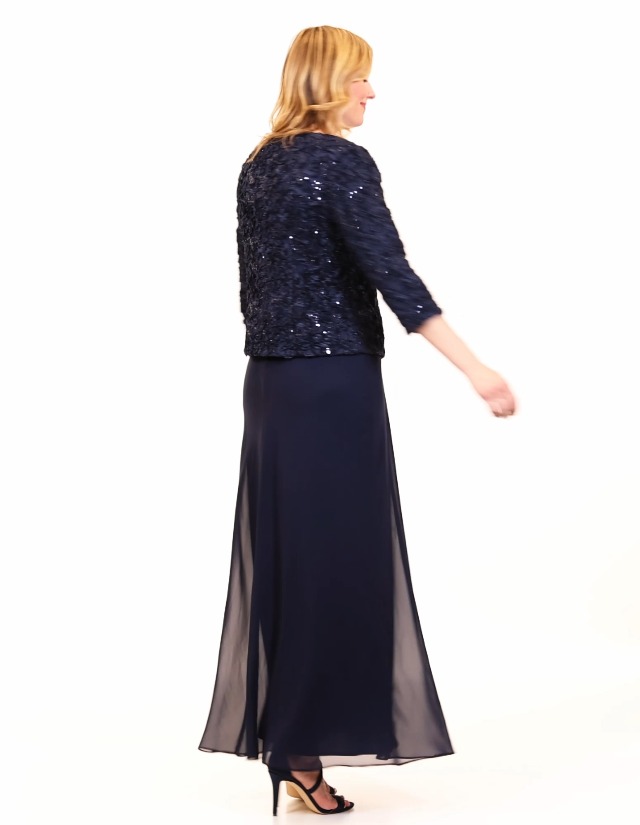 Amazon.com: Alex Evenings Women's Long Empire Waist, Two Piece Mother of  The Bride Dress with Lace Jacket, (Petite and Regular Sizes), Navy  Soutache, 4 : Clothing, Shoes & Jewelry