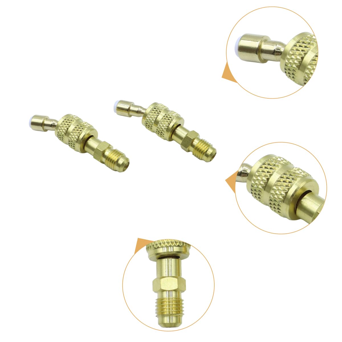 WANGCL 2-częściowy adapter R410a AVA-20C (1/4SAE na 5/16SAE) adapter przyłączeniowy do klimatyzacji sprężarki ładowania technika chłodzenia