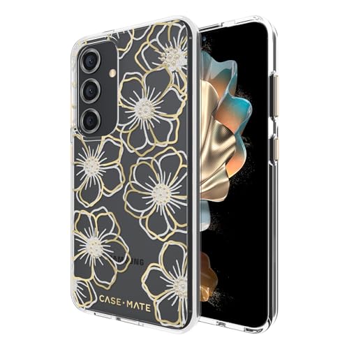 Case-Mate Samsung Galaxy S24 Case [6.2"] [12ft Drop Protection] [Wireless Charging] Floral Gems Phone Case for Samsung Galaxy S24 - Cute Bling Sparkle Cover w/Anti-Scratch Tech, Shockproof, Slim Fit - image 1