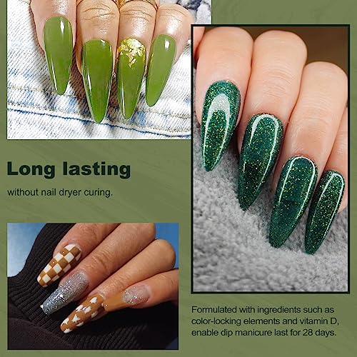 Lavender Violets 6 Colours Acrylic Dip Powder French Nail Art Manicure Large Capacity Dipping Powder Nail Powder DIY Early Green Brown JS207 - Image 3