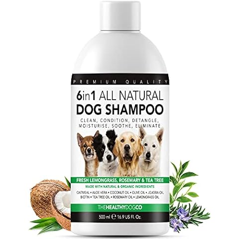 The Healthy Dog Co - 6 in 1 Dog Shampoo and Conditioner - Natural Dog Conditioner - Soothing Oatmeal Dog Shampoo - Deshedding Shampoo for Dogs - Sensitive Dog Shampoo - 500ml Cover