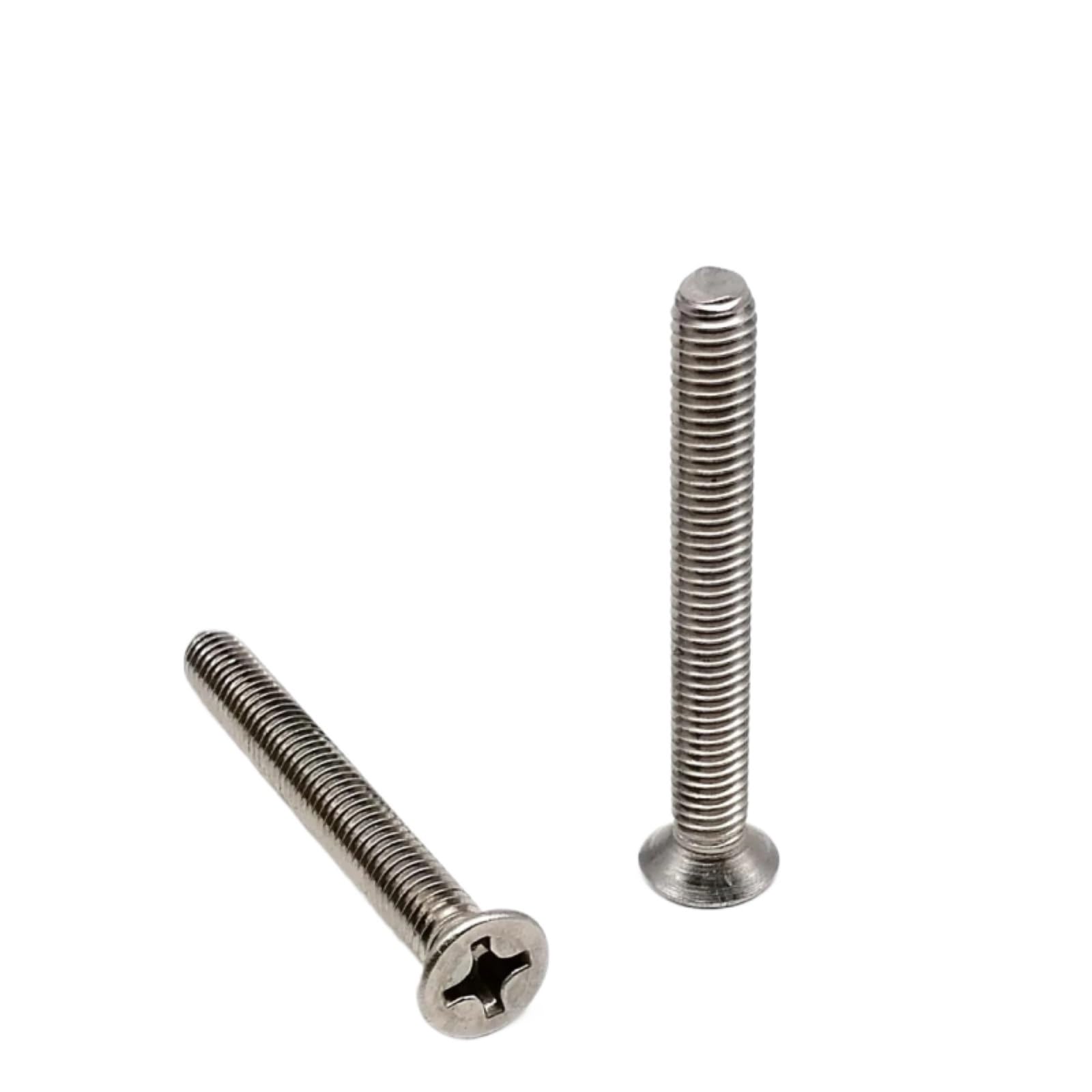 M2 M2.5 M3 M3.5 M4 M5 M6 M8 304 A2 Stainless Steel GB819 Cross Countersunk Head Screw, 3-100mm Lengthened Flat Bolt Fastener (35mm,M4 10pcs)