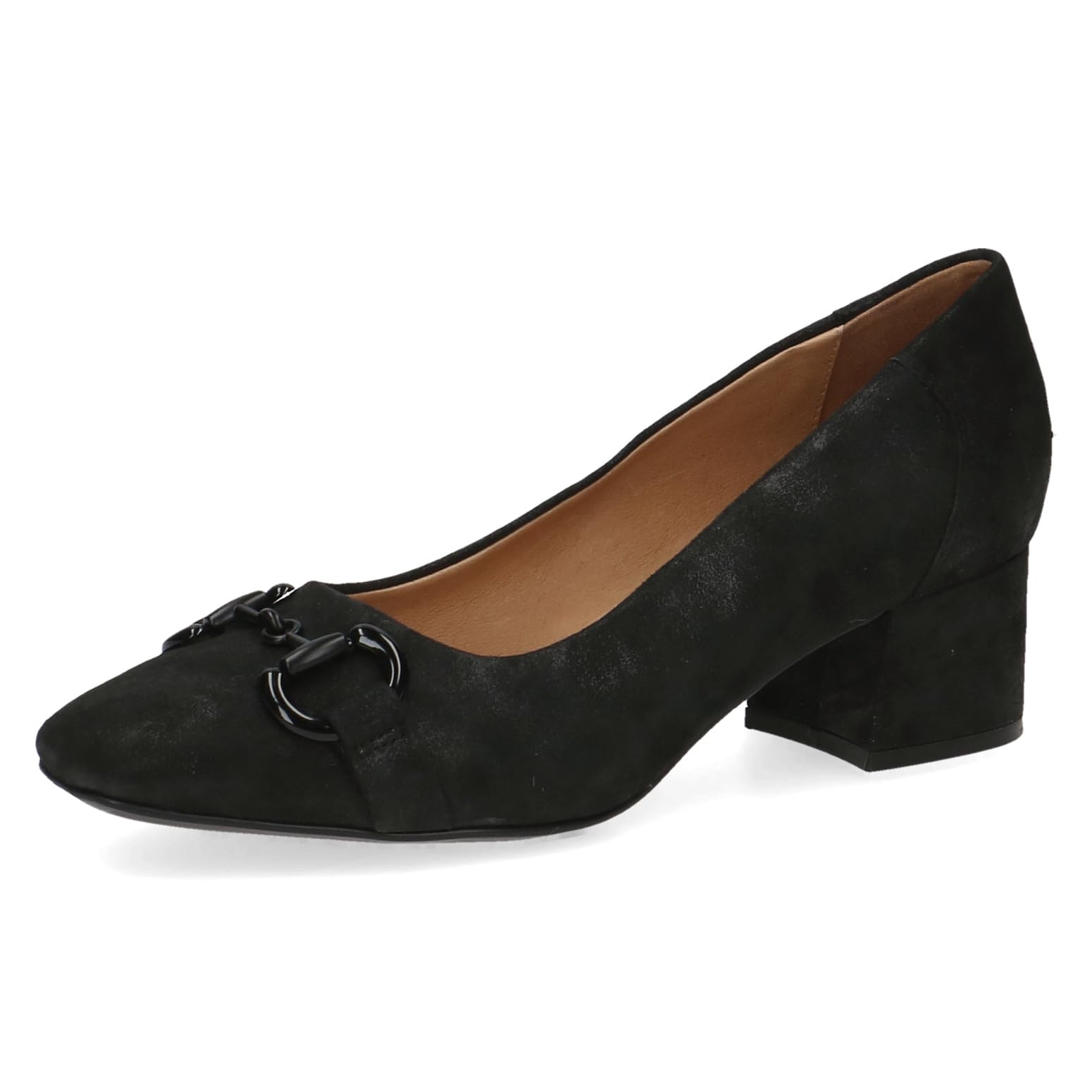 CAPRICE Women's Pumps Memotion in Leather Low Heel Width G, Black (Black Pearl), 6.5 UK
