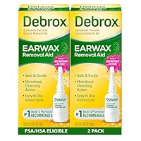 Debrox Ear Wax Removal Drops, Gentle Microfoam Ear Wax Remover, 0.5 Fl Oz, 2 Pack