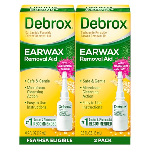 debrox ear wax removal drops gentle microfoam ear wax remover 05 fl oz 2 pack