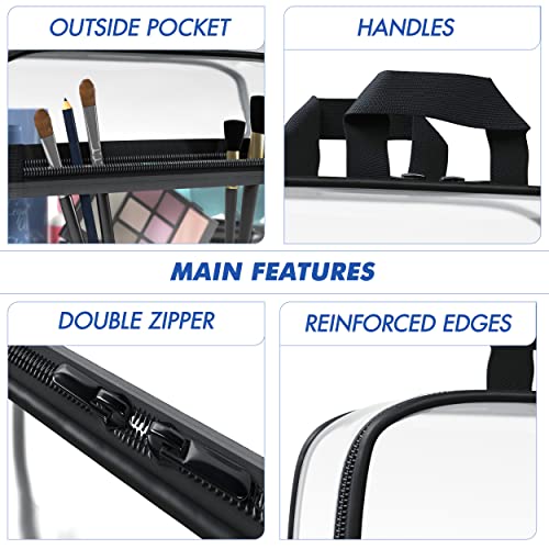 Clear Toiletry Bag - PVC Makeup Bag - Large Transparent Cosmetic Travel Case - See Through Packing Cube with Handle - Clear Bag with Zipper - Plastic Storage Pouch for Women2