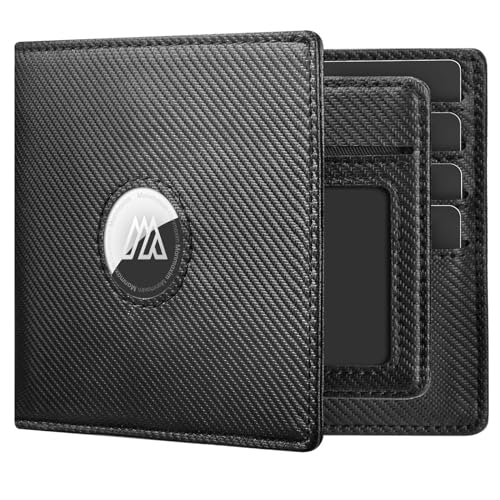 YESIIW AirTag Wallet Mens Wallet with Money Clip Air Tag Wallet Card Holder RFID Blocking Bifold Gifts for Men Black Fine Texture