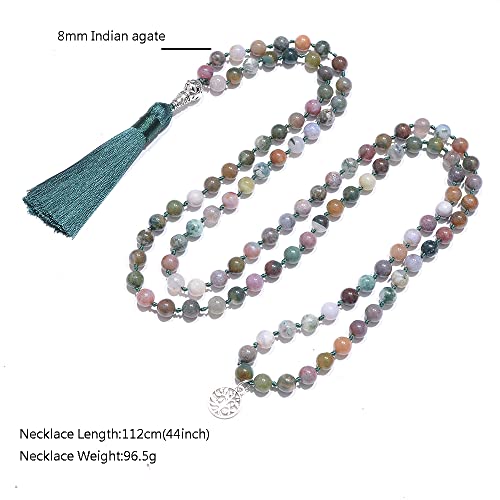 image for Hovaete 108 Mala Prayer Beads Necklace Natural Stones Meditation Yoga 