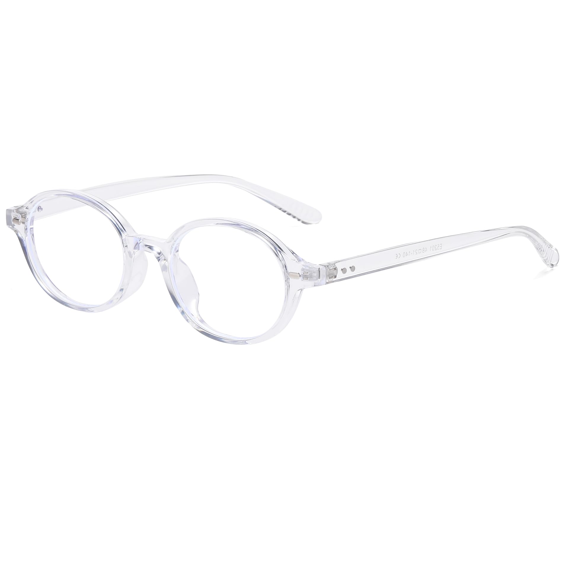 Long Keeper Oval Blaulichtfilter Brille Damen Herren Kleine Runde Anti Blaulicht Computerbrille BlauLicht Blockierende Brille Retro Anti Blendung Gamingbrille