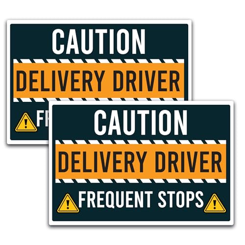 Image of Magnet Me Up Caution Frequent Stops Delivery Driver Magnet Decal, 2PK, Large 12x18 inch, Heavy Duty Automotive Magnet for Car, Any Magnetic Surface, Flex Delivery Driver, Crafted in USA