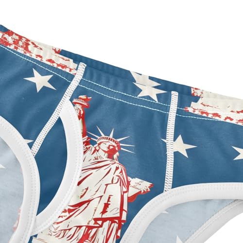 ALAZA Statue Of Liberty Star on Blue Boys' Briefs Soft Underwear Available in Sizes 2t-8y4