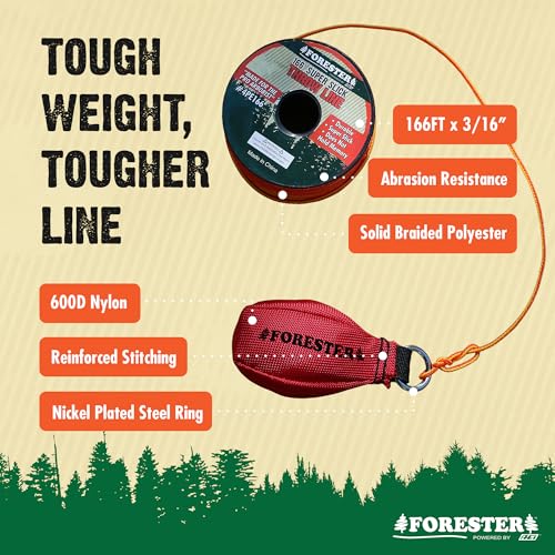Image of FORESTER Arborist Throw Line Kit | Throw Weight & 166ft Rope | Ultra Slick 100% Polyester Rope | Arborist Equipment for Tree Climbing