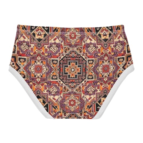Girls Underwear Toddlers Cotton Panties for Girl Vintage Persian Rug Geometric Print Kids Undies Briefs Size 52