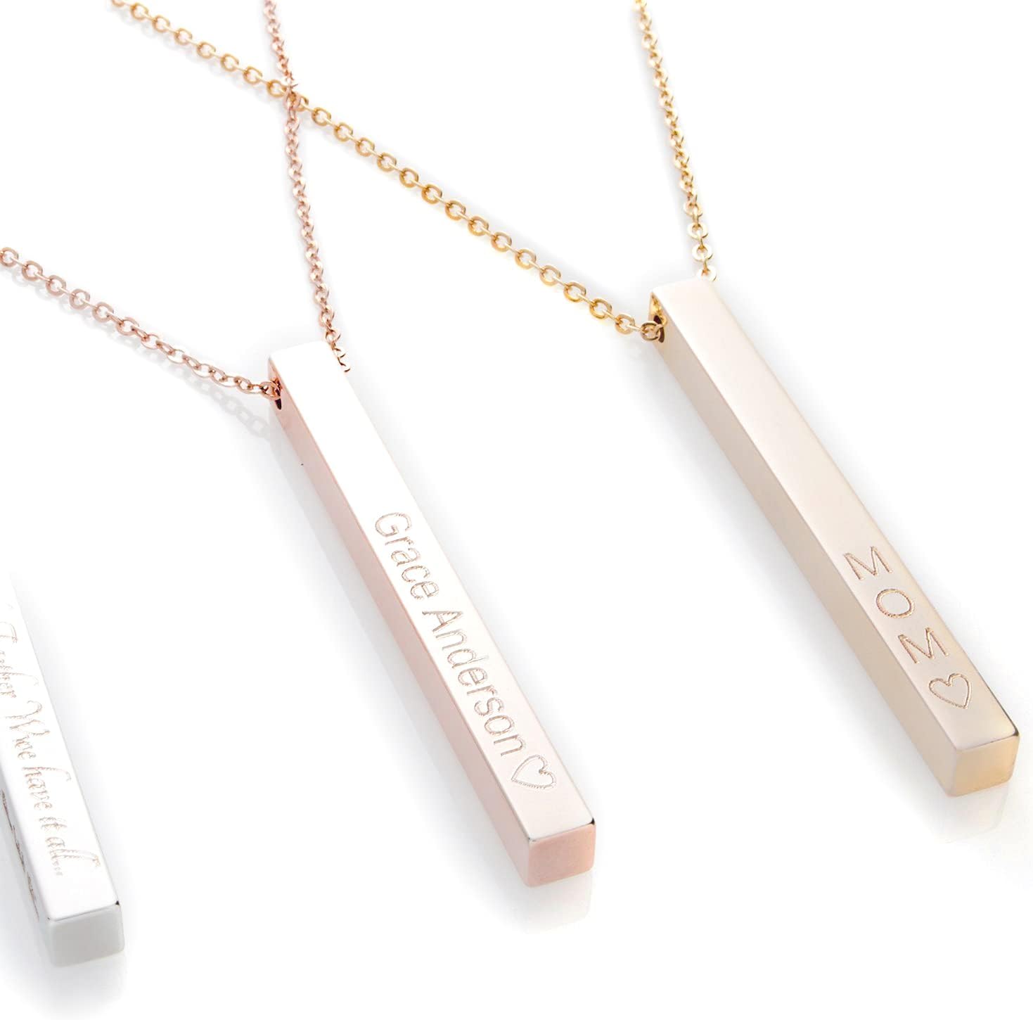 Petite BoutiqueCustom Vertical Necklace for WomenPersonalized Necklace gift with Name Gold Bar Necklace Elegant Personalized Jewelry Custom Name Necklace Perfect Unique Gifts mothers day gifts for mom