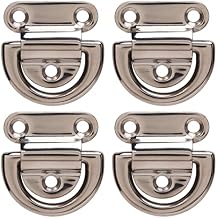 SYH&AQYE 4 Sets Stainless Steel Folding Pad Eye, Pad Eye Plate Hook, Polishing Proof D Rings Deck Folding Pad Eye for Outdoor and Indoor Activities