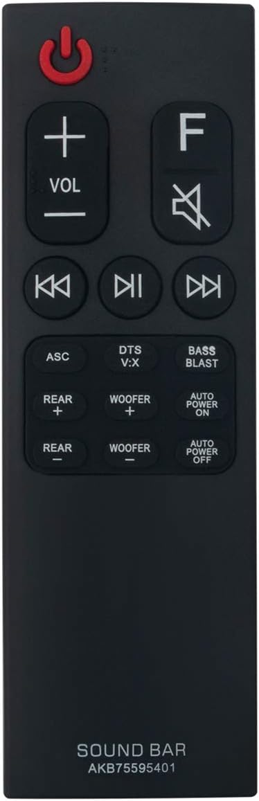 AKB75595401 AKB75515305 Sound Bar Replace Remote Control Applicable for LG Soundbar SK5R SK5Y SKM5Y SPK5B-W