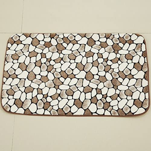 UBERSWEET® brownPC Grosso Anti-Slip Seixos Naturais Banheiro Tapete Tapetes Super Absorvente Quarto Tapetes de Porta de Entrada fácil de Limpar