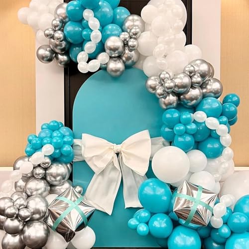 Image of Voircoloria 90pack Teal Balloons Different Size 18 /12 /10 /5 Inch Teal Balloon Garland Arch Kit for Graduation, Wedding, Birthday, Baby Shower, Anniversary Party Decorations
