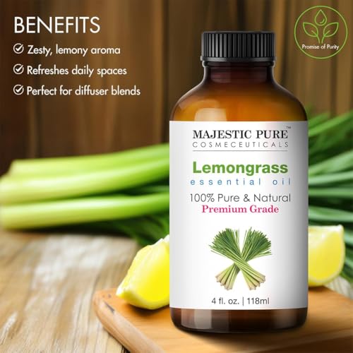 Image of Majestic Pure Lemongrass Essential Oil for Diffuser - 4 Fl Oz