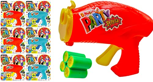 Image of JA-RU Confetti Poppers for Kids (6 Pack) Colorful Party Poppers Confetti Shooters, Confetti Gun, Party Favors for Gender Reveal, Wedding, Birthday & New Year's Eve | 955-6s
