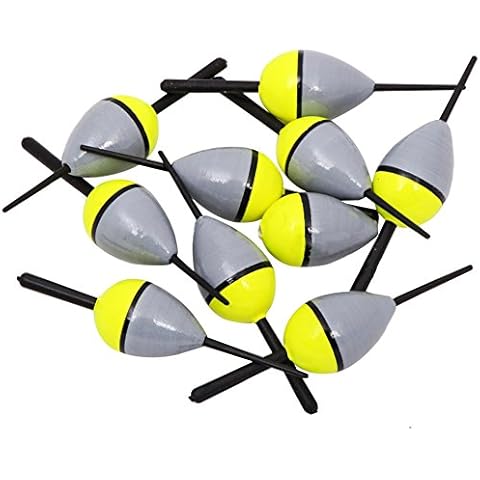 LSHEL 10 Stück Angeln Bobber Kork Schwimmer beleuchtete Balsaholz FL6 Cover