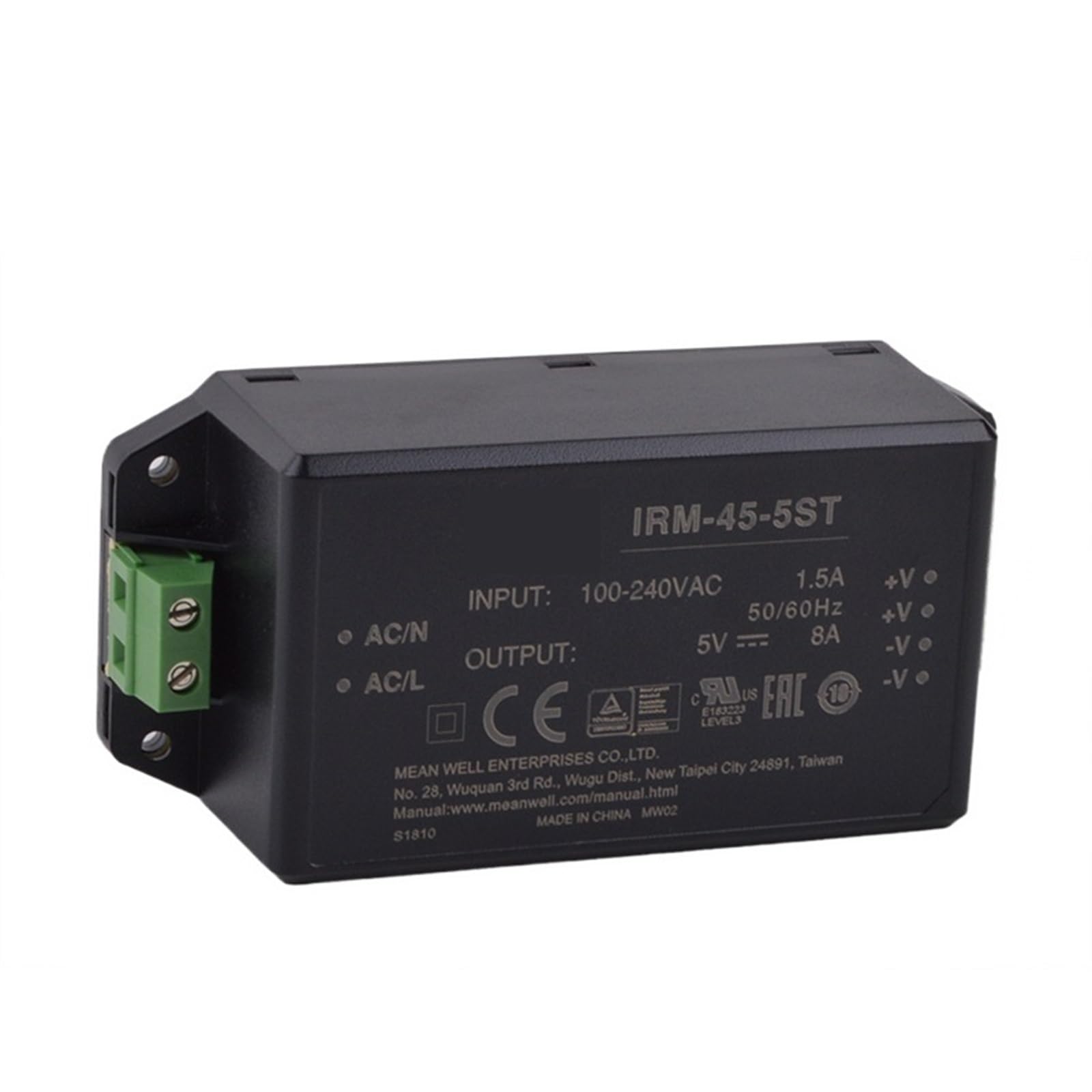 Alimentation 45W IRM-45 encapsulée pour courant 48V stable