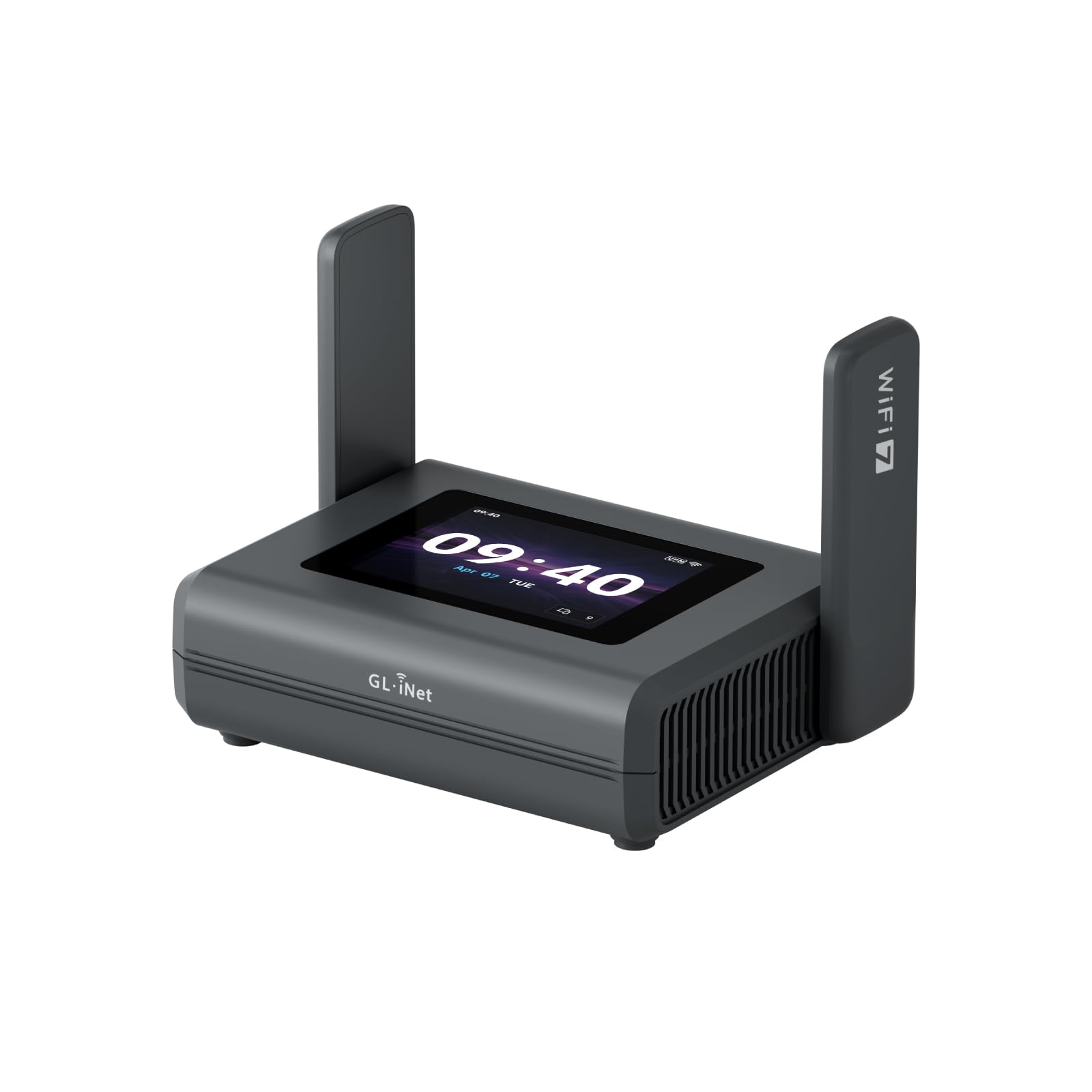 GL.iNet Slate 7 Pro (GL-BE10000) - Wi-Fi 7 Travel Router: 6GHz (5.7Gbps), 2.8" Touch, WireGuard (1.1Gbps), DPI, 2×2.5G, OpenWrt - Ideal for Business Travel & Digital Nomads