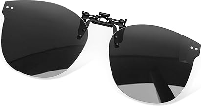 KANASTAL Clip-on Sunglasses, Flip-up Type, Bib Clip, Fits Over Glasses