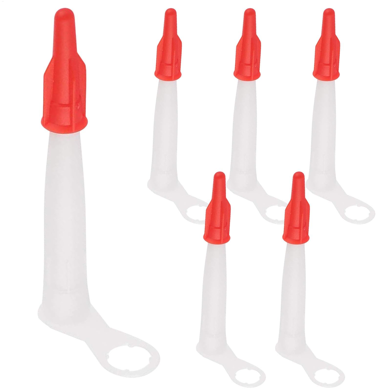Caulking Nozzle - 6 Pieces Caulking Nozzles With Cap Cover | Nozzles For Silicone Sealant | Finishing Tube Sealer Nozzles End Caps | Replacement Nozzles For Sealant, Caulk, Adhesive Tube