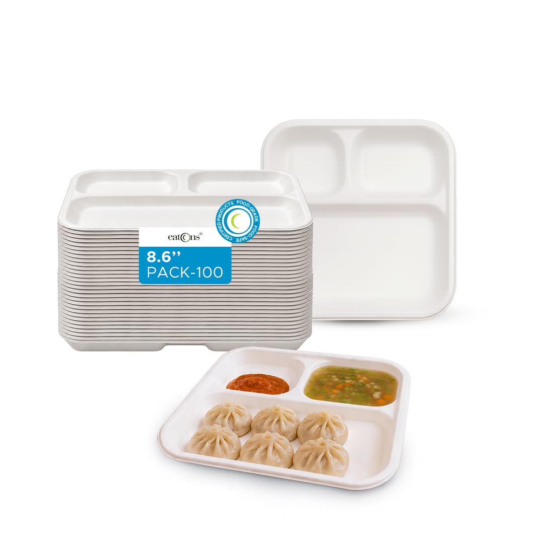 EATONS Bagasse Thali Tray - 25 Pack -13