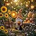 Lyeasw Solar Garden Gnome Statues with Sunflower Light - Outdoor Yard Decor - Honey Pot Gnome Figurines for Patio Lawn Walkway & Backyard, Unique Welcome Garden Gifts for Mom & Grandma