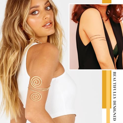 Bracelet de bras ajustable or set de 7 bijoux étanches tendance boho