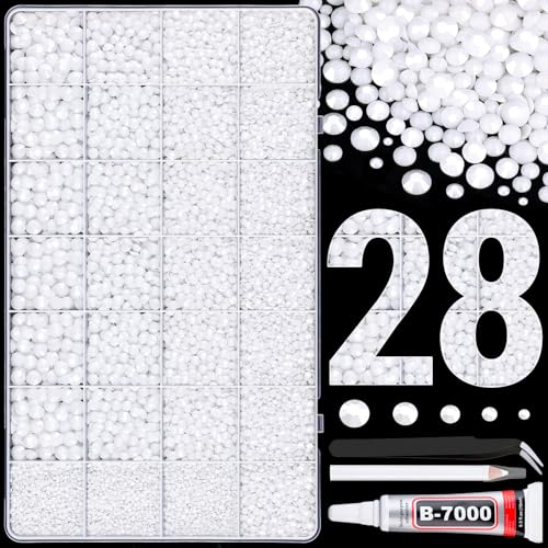 Image of 30000Pcs Resin Rhinestones for Bedazzling with Tweezers, White Rhinestones for Crafting with B7000 Jewelry Glue for DIY Crafts Clothing Tumblers Shoes Fabric Nail Art