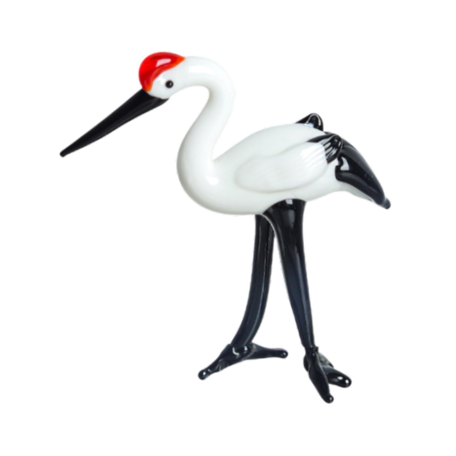 QIXCXAZ Unique Crane Figurine Beautiful Handcrafted Piece Collectible Art In Any Space Showcasing Considerable Artistic Value. Nice Ceramic Craftsmanship