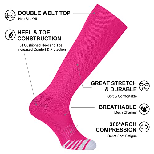 FITRELL 2/3 Pack Baseball Soccer Softball Socks for Kids Youth Men & Women Over-the-Calf Knee High Socks (Multiple Colors)2