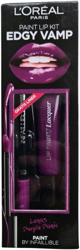 L’Oreal Paris Edgy Vamp Lip Paint Kit – Purple Panic