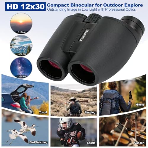 Binoculares compactos 12x30 ligeros para niños y adultos miniatura 3