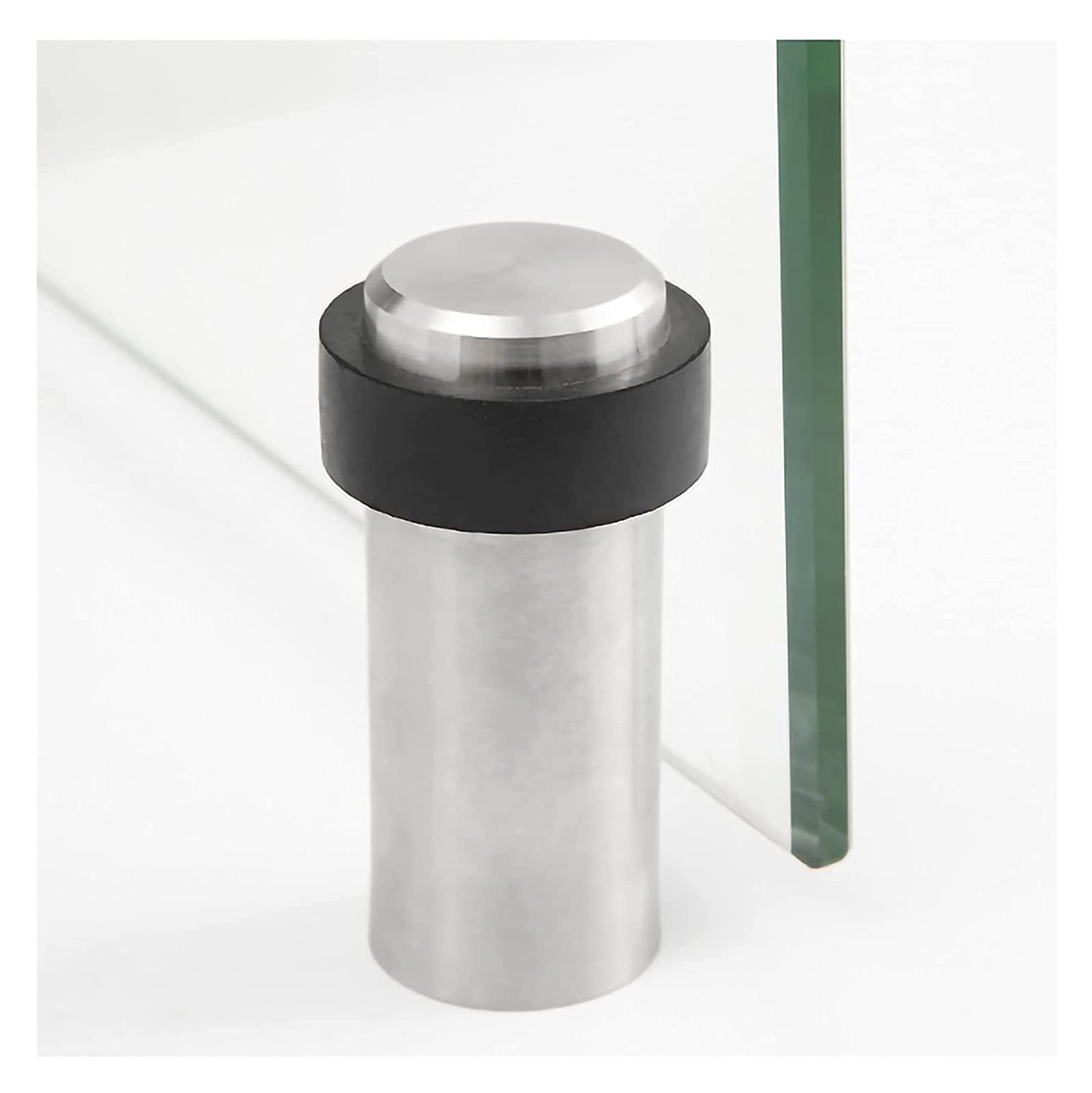 Door Stopper, Polished Stainless Steel Doorstop with Rubber Decorative Mute and Anti-Collision Safety Door Holder(32 * 100MM)