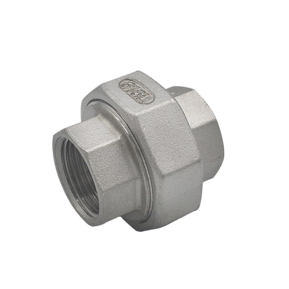 Gaojudaf Women's One Color Threaded Pipe Fitting 316L Joint Coupling Connector, Bsp Thread Screw Union Stainless Steel Water Casting Pipe Fitting 1Pc(1Inch)