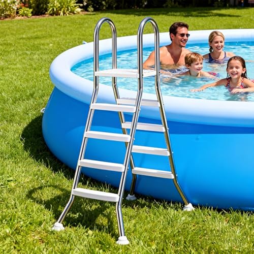 Escalera para Piscina Elevada 4 Peldaños Acero Inoxidable miniatura 2
