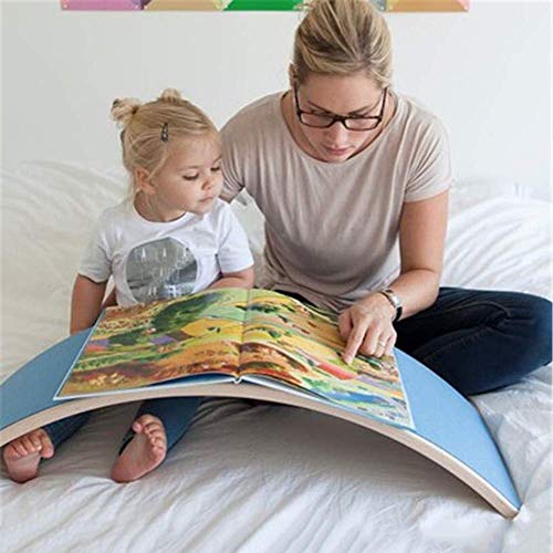 KANGLE Wobble Balance Board Infantil con Capa de Fieltro Waldorf Kids Yoga de Madera Tabla de Equilibrio de Juguete Educación de la 35 Pulgadas de los niños un Sentido de Equilibrio Core strengt,Azul