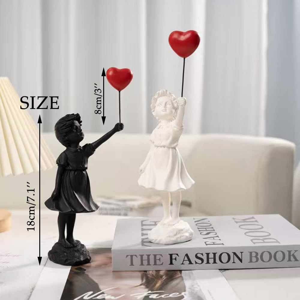 PIGPIGFLY Banksy Figure Sculpture,Decorative Figures,Decoration Living Room,Abstract Sculpture,Home Store Decoration,Modern Living Room Ornaments(White) - Image 4