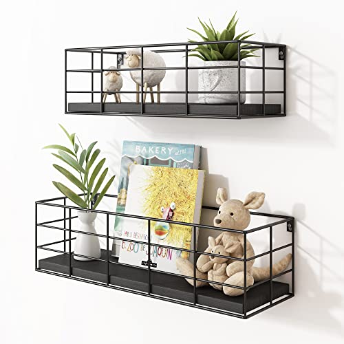 image for Fixwal 4 Set Floating Shelves Wall Shelves for Storage Hanging Shelves