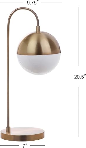 Miniatura 7 de SAFAVIEH Lighting Collection Cappi - Lámpara moderna de latón dorado de 21 pulgadas para dormitorio, sala de estar, oficina en casa, escritorio,