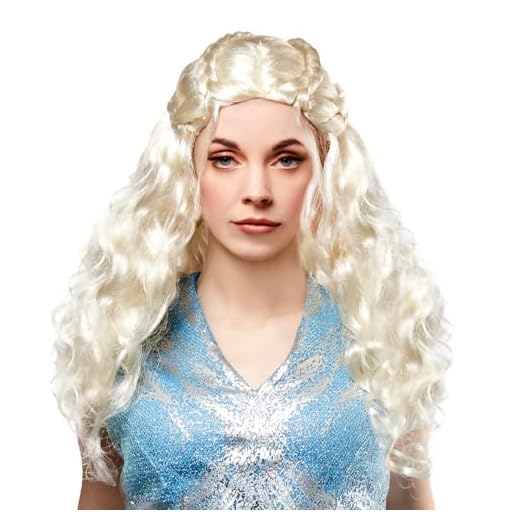 Rubies Peluca Daenerys Targaryen para adultos, Accesorio para disfraz, Complemento disfraces, Producto licencia Oficial Game Of Thrones, Juego de Tronos para Carnaval, cosplay, fiestas