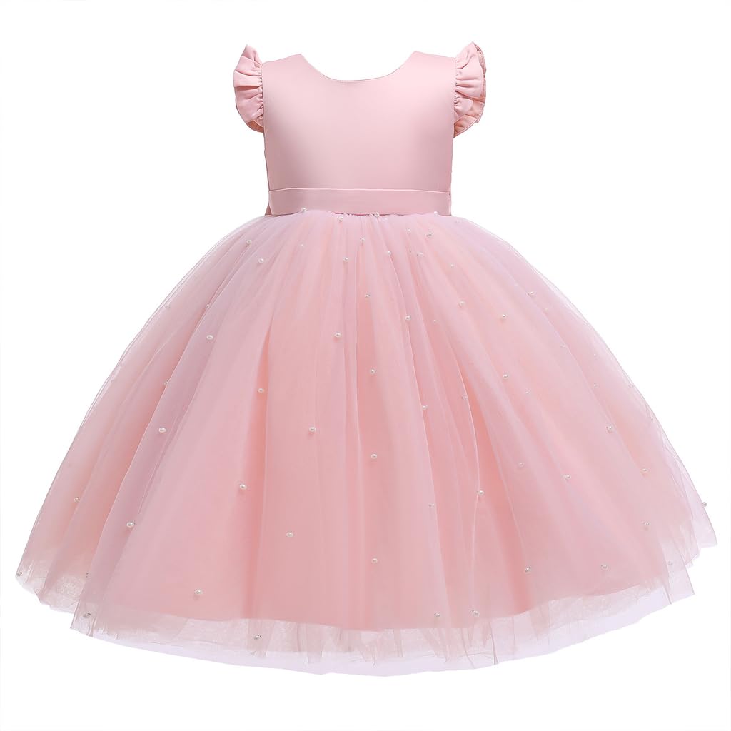 Flor Niña Vestido Dama de Honor Tul Bowknot Formal Noche Comunión