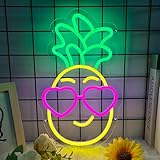 Pineapple Neon Sign, Funny Pineapple Led Neon Signs for Wall Decor, Dimmable Neon Light for Bedroom, Game Room, Kids Room, Bar Decoration, USB Light Up Signs for Party Decor