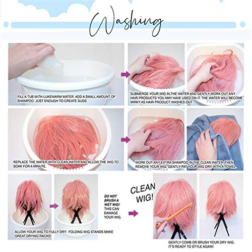 24 '' Moda Feminina Peruca Longa Cheia W/Bangs Curly Ondulado Cosplay Festa Peruca Azul